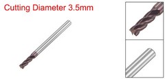 3.5mm Dia 4mm Shank HRC55 Carbide AlTiN Coated 4 Flute Square Nose End Mill