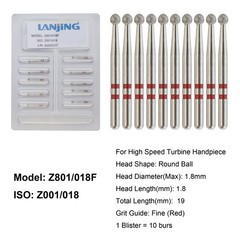 Dental Zirconia Diamond Burs FG Round End Taper Cylinder Football Fine Medium