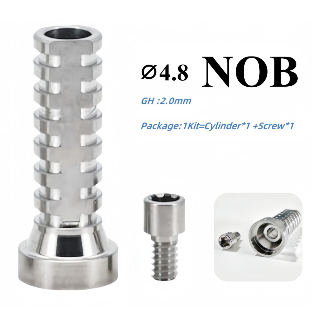 Dental Titanium Temporary Cylinder Ti MU Sleeve Multi Unit ⌀4.8 Abutment Fit NOB