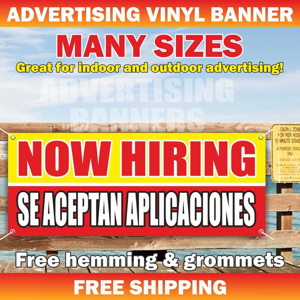 NOW HIRING SE ACEPTAN APLICACIONES Advertising Banner Vinyl Mesh Sign work job