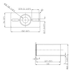 Slip Fitter Side Tenon Mount Adapter for 2-3/8” Parking Lot Shoebox Fixture