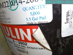 ULINE S-3902 Silica Gel Desiccants 5.5 GALLON PAIL Desiccare