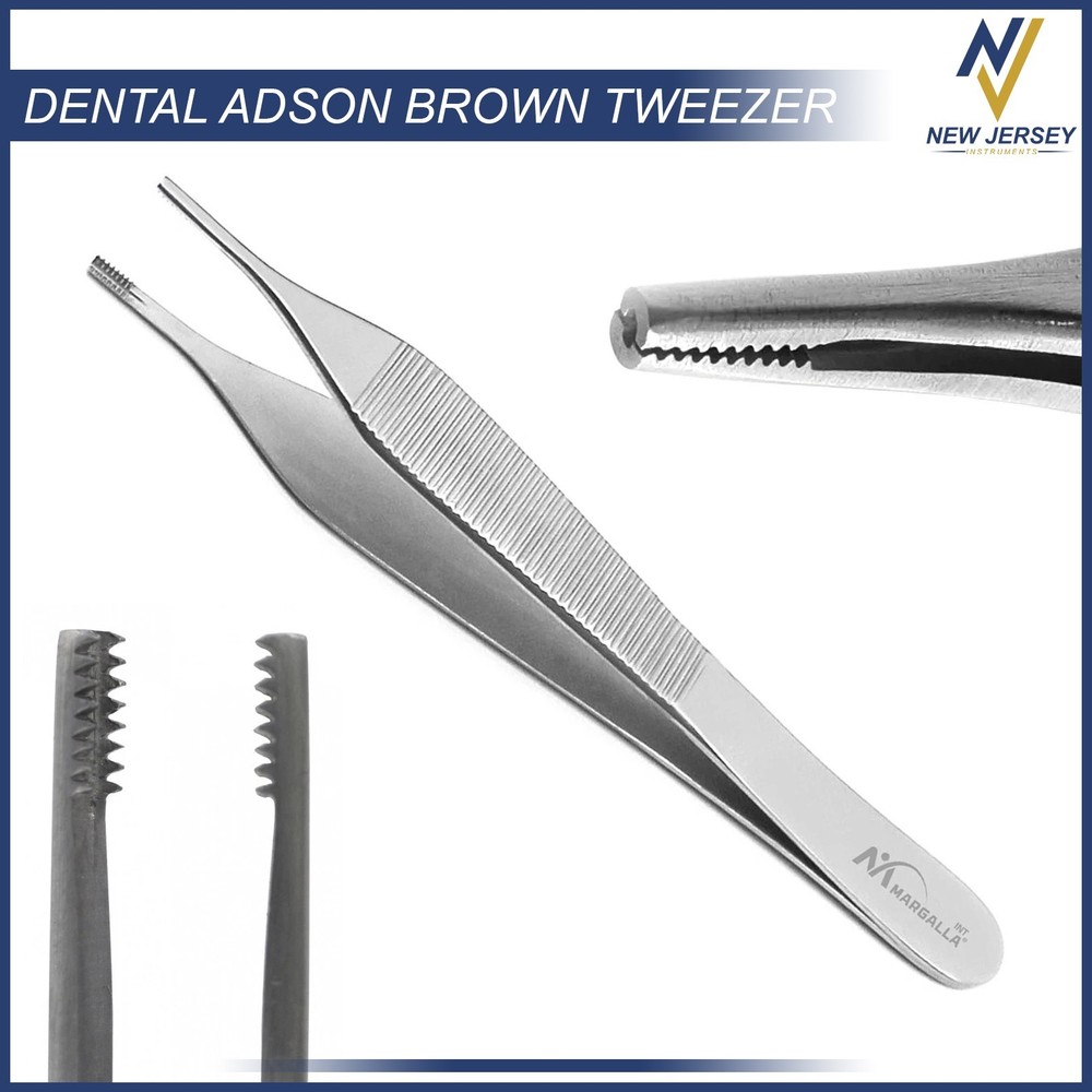 Dental Adson Brown Straight Thumb Tweezers Tissue Forceps Surgical Instruments
