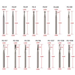 Round Carbide Dental Burs High Speed Handpiece Friction Grip Drill Bits
