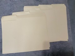 Manila File Folders BAZIC 1/3 Cut Letter Size Left Right Center Tabs NEW