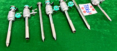 4pc Laparoscopic Metal Trocar Cannula 10mmx110mm with 5mm Trocar Free
