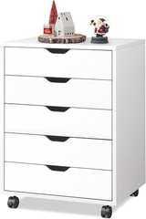 DEVAISE 5 Drawer Filing Cabinet Under Desk White