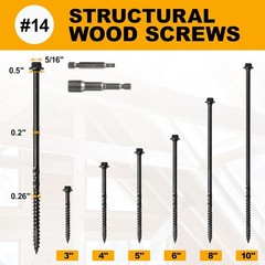 Rust Resistant Hex Head Wood Structural Lag Screws 50 Pack Wood Timber Screws