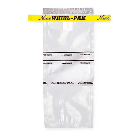 Whirl-Pak B01062 Sampling Bag, Write-On, 4 Oz., Pk500