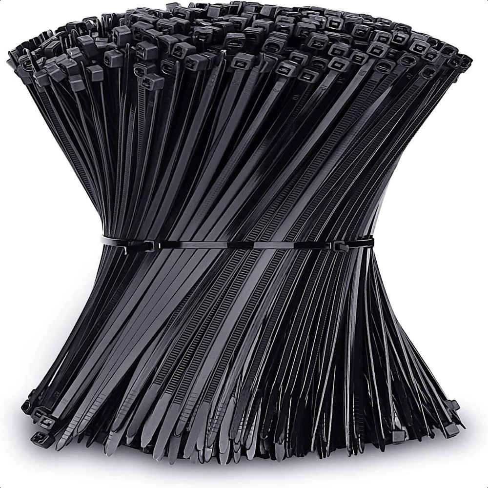 500 BULK~6″ BLACK CABLE ZIP TIES Heavy Duty UV Resistant UL 6/6 Nylon