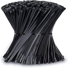 500 BULK~6″ BLACK CABLE ZIP TIES Heavy Duty UV Resistant UL 6/6 Nylon