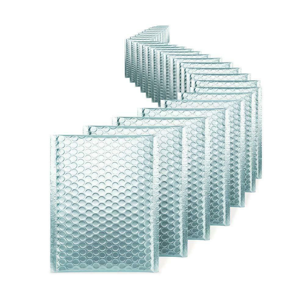 #000 Matte Metallic Ice Blue Poly Bubble Shipping Mailers Envelopes 4″ x 8″