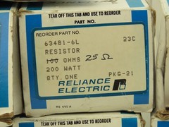 Reliance 63481-6L Resistor Assorted 2-10Ohms 6-15 1-25 1-75 1-100 Lot of 11
