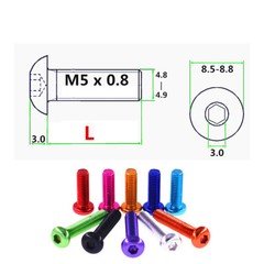 3MM 4MM 3.5MM BUTTON HEAD SCREWS ALLEN SOCKET BOLTS ALUMINUM ALLOY 7075 ISO 7380