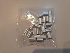 25 new 1/8″ Aluminum Swage Sleeves for Wire Rope Cable