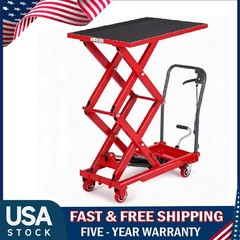 Hydraulic Lift Table Cart 50″ 330lbs Capacity Double Scissor Lift Table w/Wheels