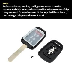 Replacement Key Fob Case for 2013-2015 Honda Accord, 4-Button Remote Shell MLBHL