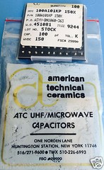 100x 100A101KP150X AMERICAN TECHNICAL CERAMICS RF MICROWAVE CAP 100PF 150V 10%