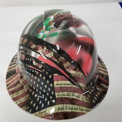 NEW FULL BRIM Hard Hat custom hydro dipped MEXICAN ROOTS/AMERICAN PRIDE NEW