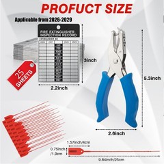 25 Sets 2026–2029 Fire Extinguisher Tags Aluminum Metal Inspection Record Tags 2