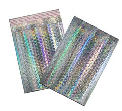 10 to 100 Pack -6×10 Holographic METALLIC BUBBLE MAILER, Self Sealing Envelope