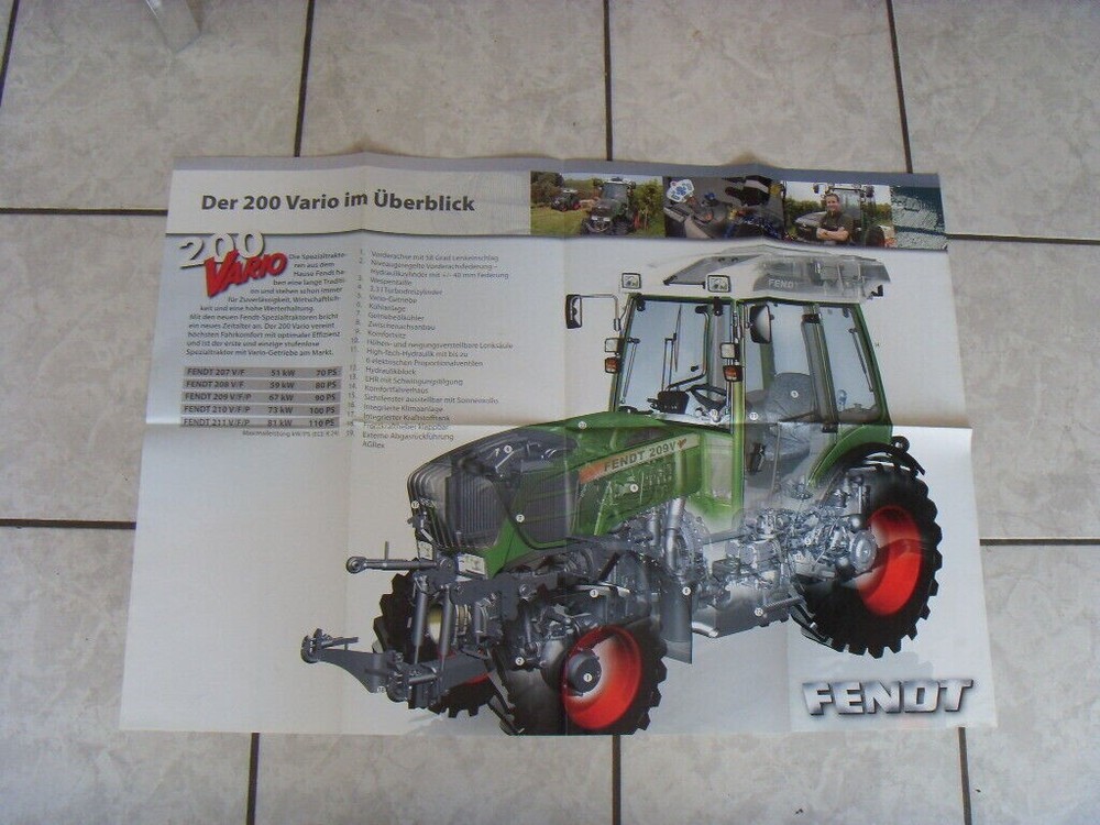 Fendt 200 Vario, Orig. 3D Sectional Picture Poster Circa 2000s