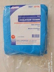 Dukal Isolation Gown-301BL-Pack of 10-Non-Sterile-Blue-One Size-New