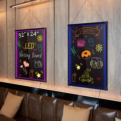 VEVOR LED Message Writing Board 32″x24″ Illuminated Erasable Lighted Chalkboard