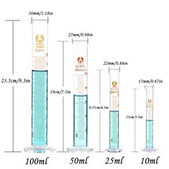 10/25/50/100/250/500/1000mlGraduated Glass Cylinder Test Jar Set For Lab Works
