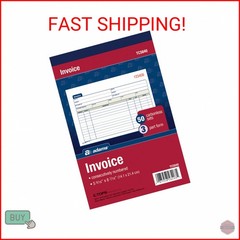 Adams Invoice Book, 3-Part, Carbonless, 5.56 x 8.44 Inch, 50 Sets per Book, Whit