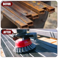 36 Pcs 3 Inch Wire Wheel Cup Brush with 5/8″-11 Threaded Arbor for 4 1/2 Angle G