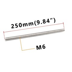 304 Stainless Steel M6-1.0 Fully All Threaded Rod Long Threaded Screw Right Hand