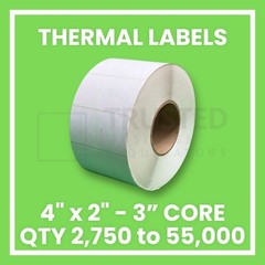4″ x 2″ Direct Thermal Labels – 3 Inch Core – 2,750 Labels PER ROLL ZEBRA