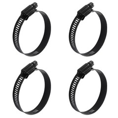 Litoexpe 2.5 Inch Stainless Steel Worm Gear Hose Clamp 4 Pcs, Inch, Black