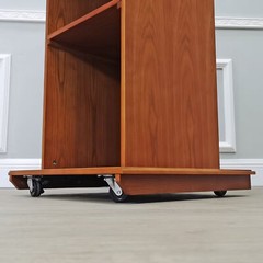 Deluxe Podium Wood Lectern Church Pulpit Wheels Political Debate Event Funeral