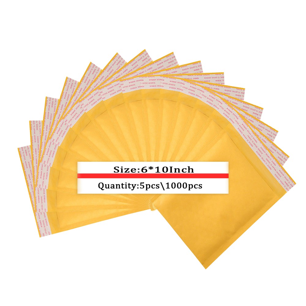 6×10 （6×9）Kraft Self Seal Bubble Mailer Padded Envelope, #0 25,50,100,500.1000