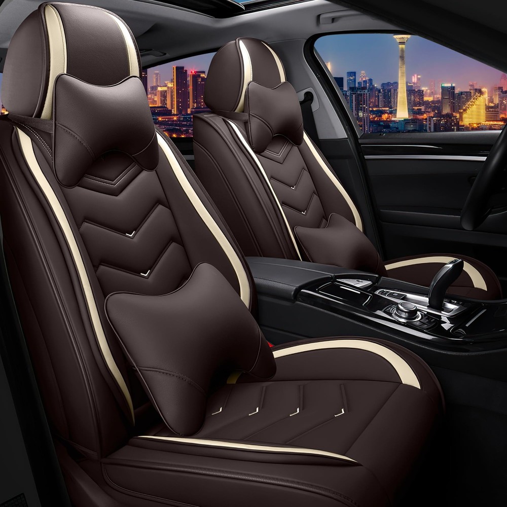 Nappa Leather Sport Seat Covers for Mercedes-Benz Metris 2017-2023 Coffee