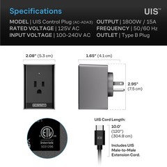 UIS Control Plug, Socket Adapter to Connect Smart Controllers to Outlet Devices