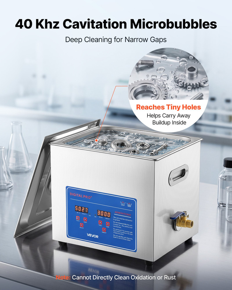 10L Ultrasonic Cleaner 40kHz Digital Stainless Steel Parts Cleaning Machine