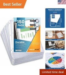Top Quality 150 Clear Sheet Protectors for 8.5 x 11 Documents – High Capacity