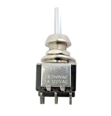 (25x) DPDT None-On-Mom (On), 5A @ 120VAC/28VDC, 2A @ 25 Flat Bat Toggle Switch