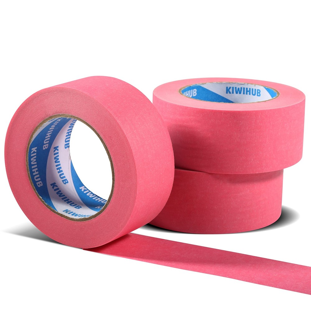 KIWIHUB Pink Painters Tape,2 inch x 60 Yards x 3 Rolls (180 Yards Total) – Me…