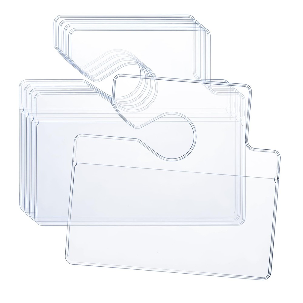 Trinkrittey 5 Pcs Horizontal Clear Parking Permit Holder Pass blue
