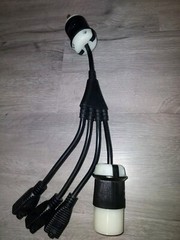 18 inch 1 to 4 Outlet Locomotive Refrigerator Adapter Splitter Cable Plug Cord