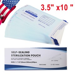 200 3.5″ x 10″ Self-ing Sterilization Pouches for Autoclave SA