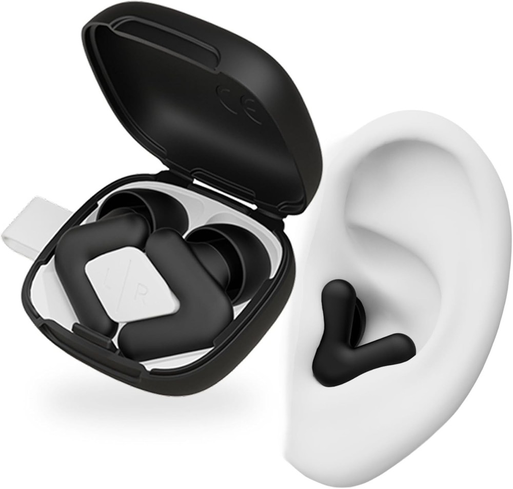 Alpine Silence Earplugs, V-Shape, Oval Tips, XS/S/M/L, Black