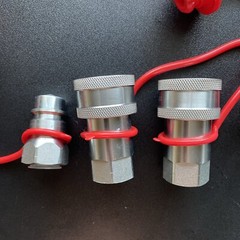 1/2” NPT Hydraulic Quick Connect Couplers Poppet Pioneer Style – 3 Pcs