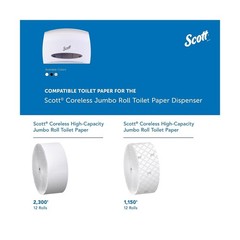 Kimberly-Clark Scott Jumbo Roll (JRT) Coreless Toilet Paper Dispenser (09603)…