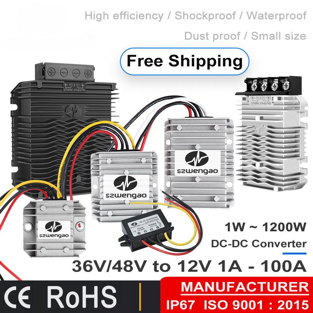 36V 48V to 12V 50A 60A 80A 100A DC Step Down Converter Buck Regulator Golf Cart