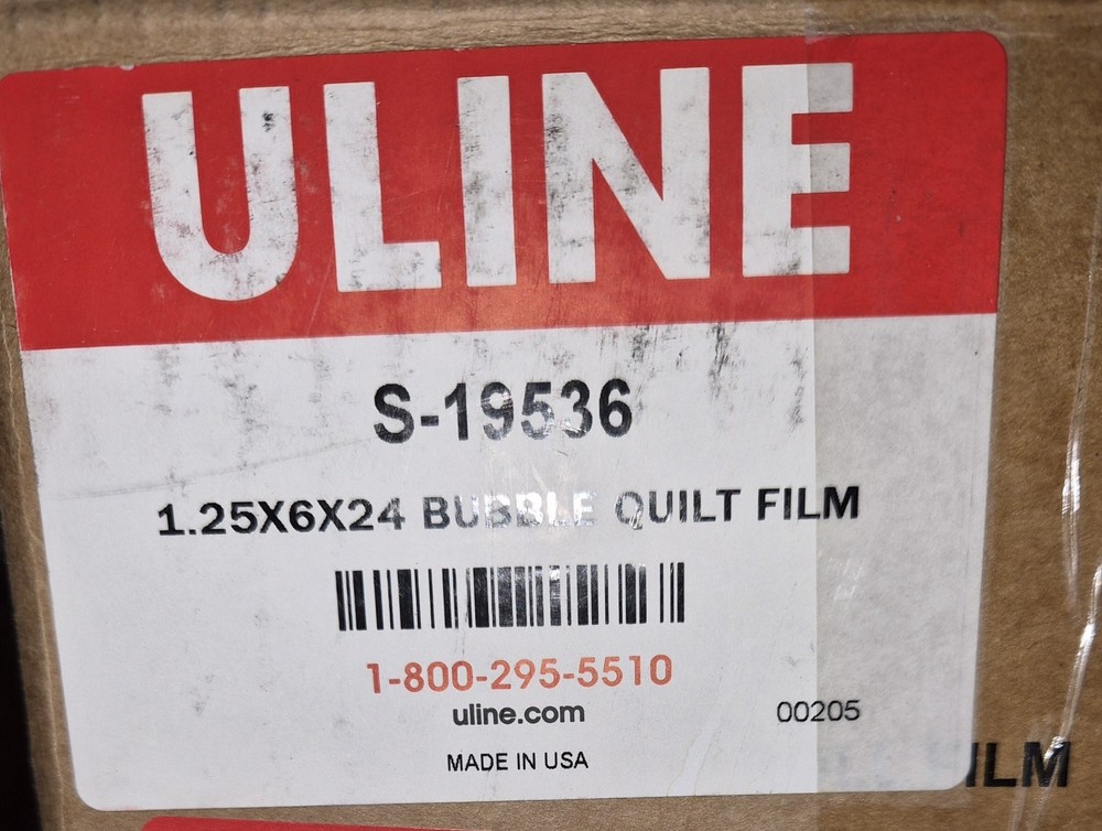 ULINE S-19536 Bubble Quilt Film for Mini Pak’r Air Machine 11.25″x 6″x 24″, NEW.